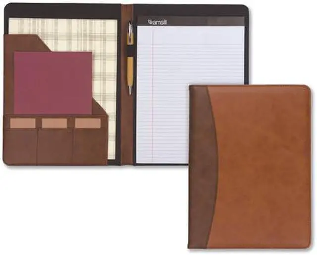 Alt view image 4 of 10 - Samsill Two-Tone Padfolio-Spine Accent 10 3/5w x 14 1/4h Tan/Brown 71656