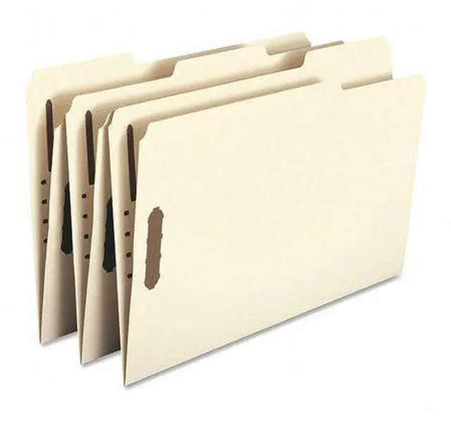 Alt view image 11 of 20 - Smead 1/3 Tab Cut Legal Recycled Fastener Folder - 8 1/2" x 14" - 2 x 2K Fastener(s) - Top Tab Location - Assorted Position Tab Position - Manila - Manila - 10% - 50 / Box