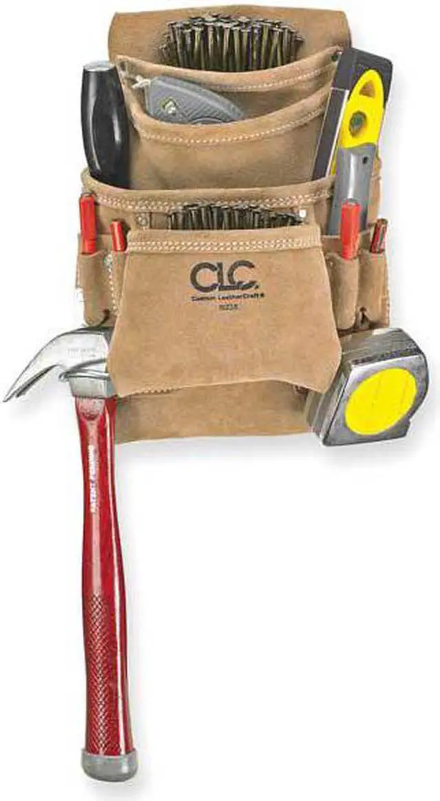 Alt view image 7 of 7 - Clc Tan Nail and Tool Pouch, Suede Leather, Fits Belts Up To (In.): 2-3/4 I923X