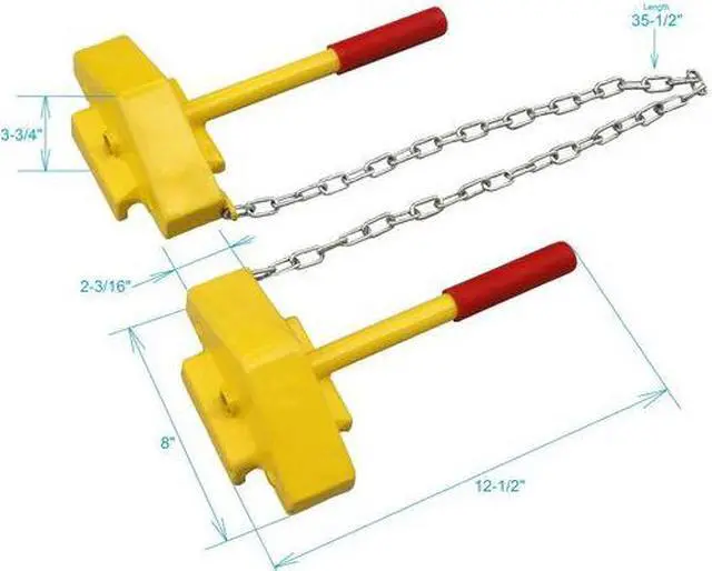 Alt view image 2 of 2 - ZORO SELECT 22XW93 Rail Car Wheel Chock,Steel,Yellow