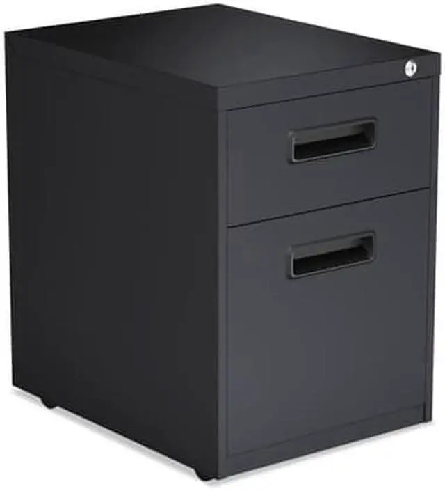 Alt view image 4 of 5 - Alera - PABFCH - Two-Drawer Metal Pedestal File, 14 7/8w x 19 1/8d x 21 3/4h, Charcoal