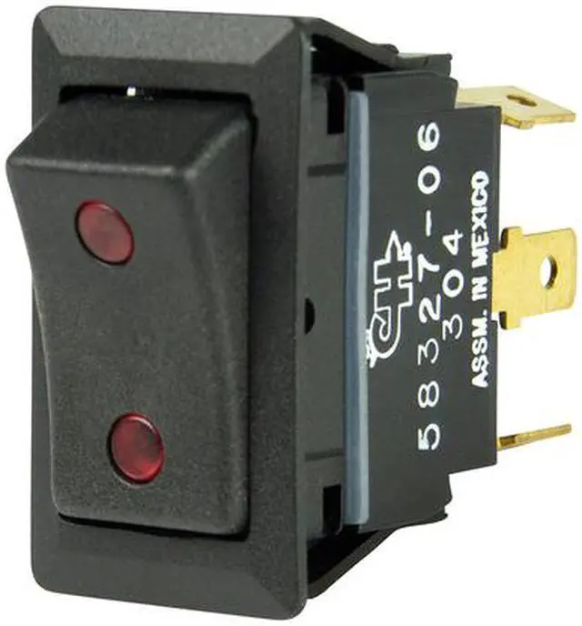 Alt view image 4 of 8 - BEP SPDT Rocker Switch - 2-LEDs - 12V/24V - ON/OFF/ON