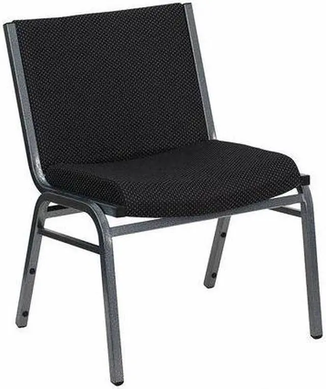 Alt view image 12 of 20 - Flash Furniture XU-60555-BK-GG Hercules Series 1000-Pound Big/Tall Extra Wide Black Fabric Stack Chair, Silver Vein