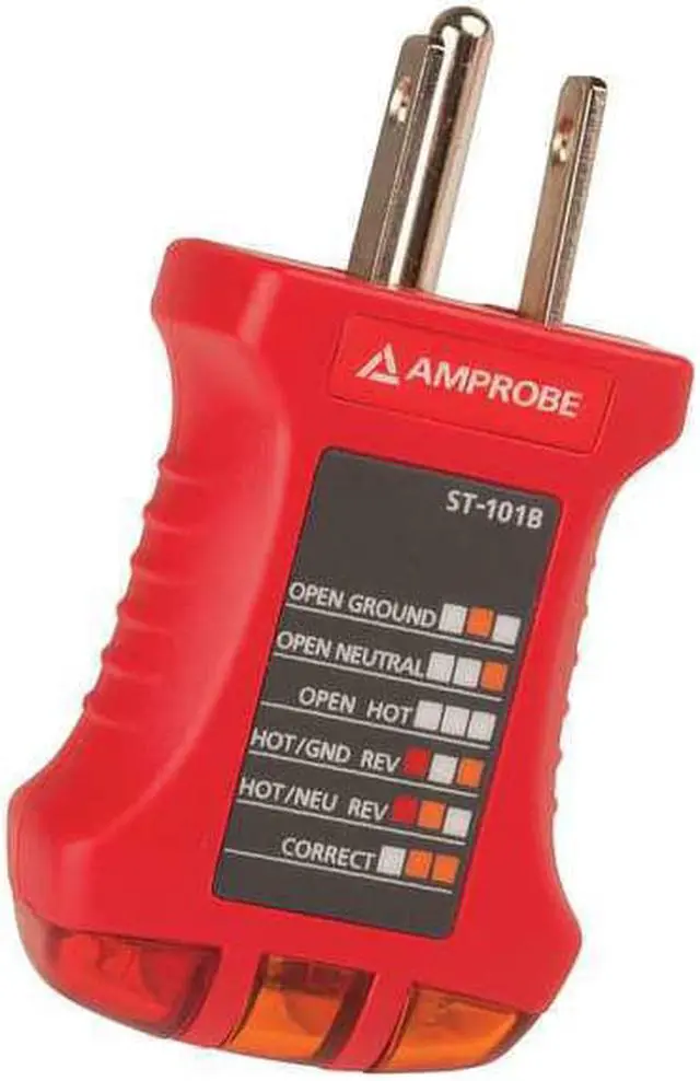 Alt view image 4 of 6 - AMPROBE ST-102B Receptacle Tester with GFCI,110to 125VAC