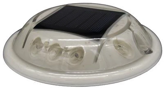 Alt view image 4 of 5 - Hydro Glow C1r Round Solar Dock, Deck &Amp; Pathway Light - Red