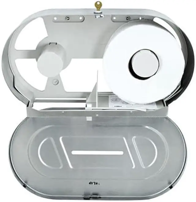 Alt view image 5 of 15 - Bobrick Toilet Tissue 2 Roll Dispenser Stainless Steel Jumbo 2892