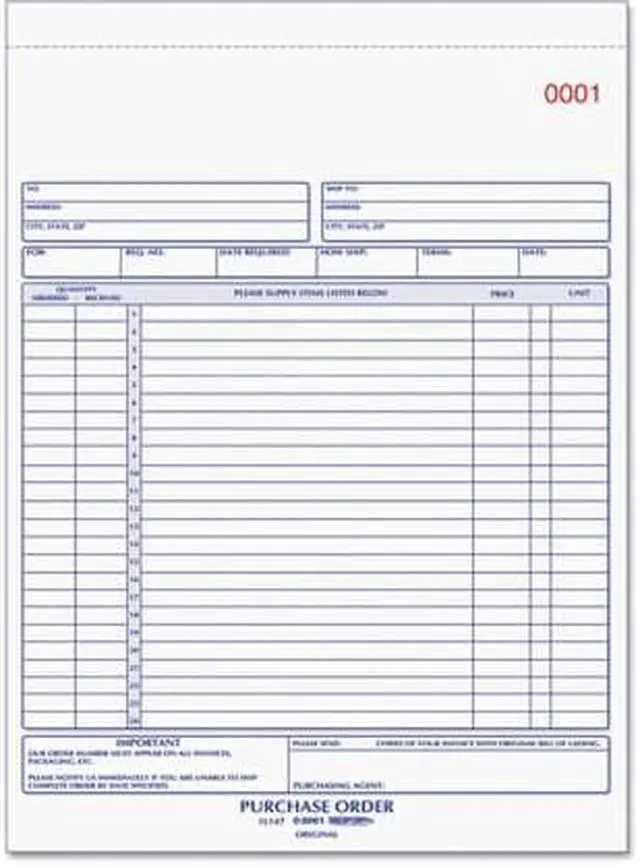 Alt view image 3 of 13 - Purchase Order Book, 8 1/2 X 11, Letter, Three-Part Carbonless, 50 Sets/book