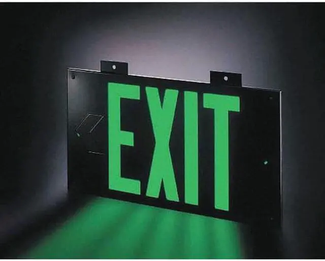 Alt view image 4 of 4 - ZORO SELECT GRAN1384 Exit Sign, Plastic, 15-7/8" W, 8-5/8" H, Exit (Double