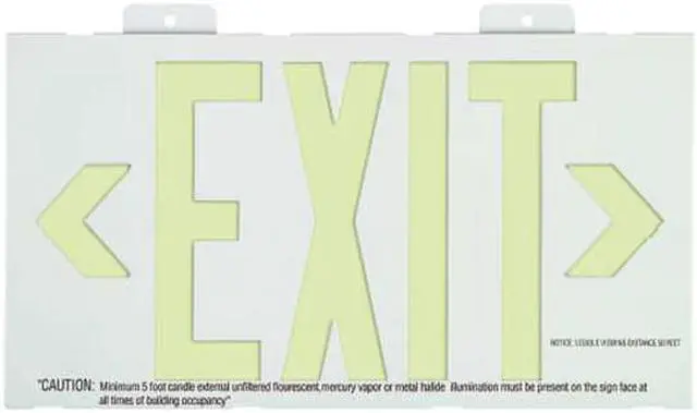 Alt view image 2 of 4 - ZORO SELECT GRAN1384 Exit Sign, Plastic, 15-7/8" W, 8-5/8" H, Exit (Double