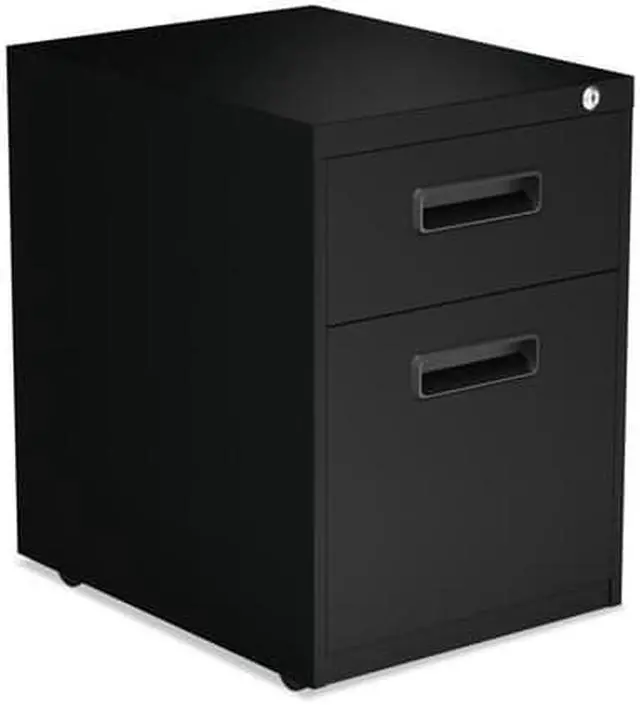 Alt view image 7 of 8 - Alera - PABFBL - Two-Drawer Metal Pedestal File, 14 7/8w x 19 1/8d x 21 3/4h, Black