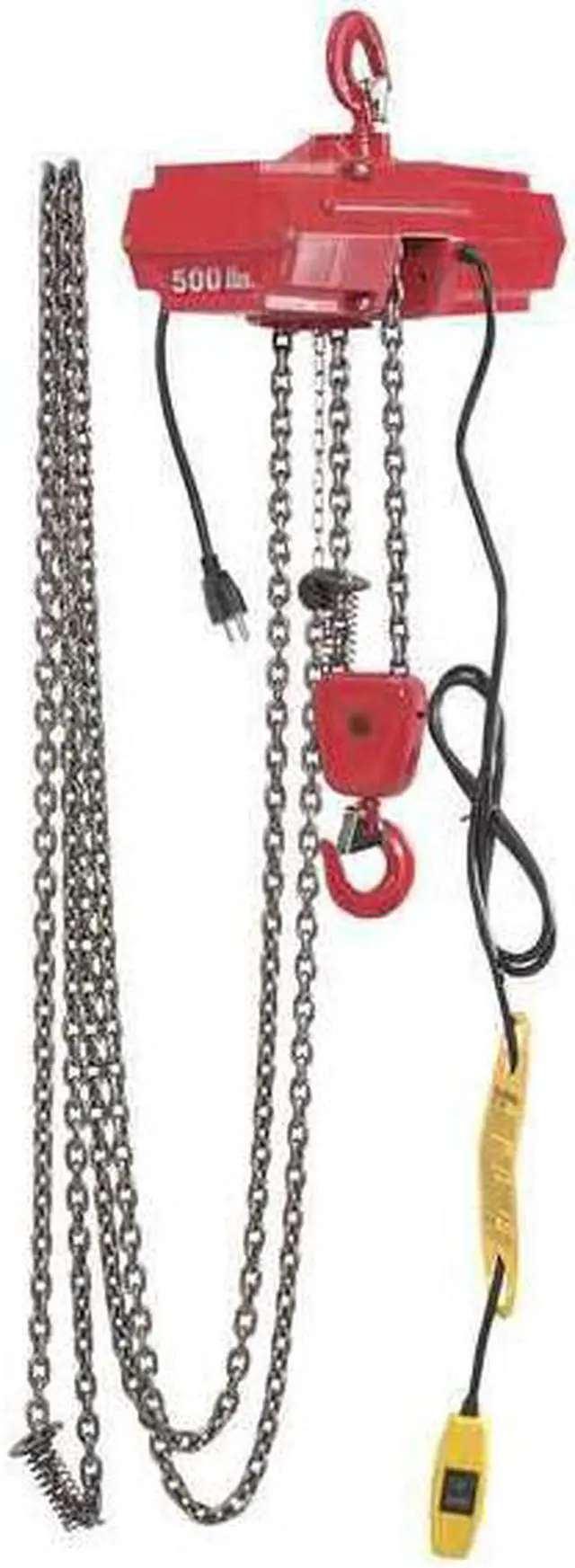 Alt view image 6 of 6 - DAYTON 4GU71 Electric Chain Hoist, 500 lb, 10 ft, Hook Mounted - No Trolley,
