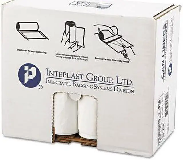 Alt view image 6 of 6 - Inteplast Group SL3036XHW2 Low-Density Can Liner, 30 x 36, 30gal, .7mil, White, 25/Roll, 8 Rolls/Carton, 1 Carton