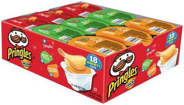 Alt view image 2 of 2 - Pringles 3800018251 Potato Chips Variety Pack 0.74 oz Caniste 3 Flavor, Pack of 18