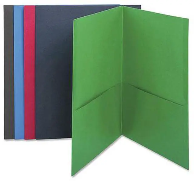 Alt view image 5 of 5 - Business Source 2-Pocket Folders 125 Sht Cap Letter 12"x9" 25/BX AST 78502