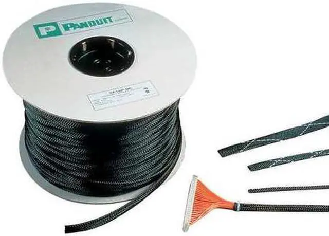 Alt view image 2 of 6 - PANDUIT SE50P-CR0 Braided Sleeving,0.500 In.,100 ft.,Black