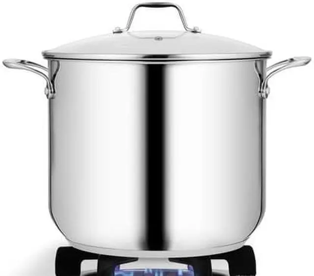 Alt view image 3 of 13 - NutriChef Heavy Duty 15 Quart Stainless Steel Stock Pot with Handles and Lid