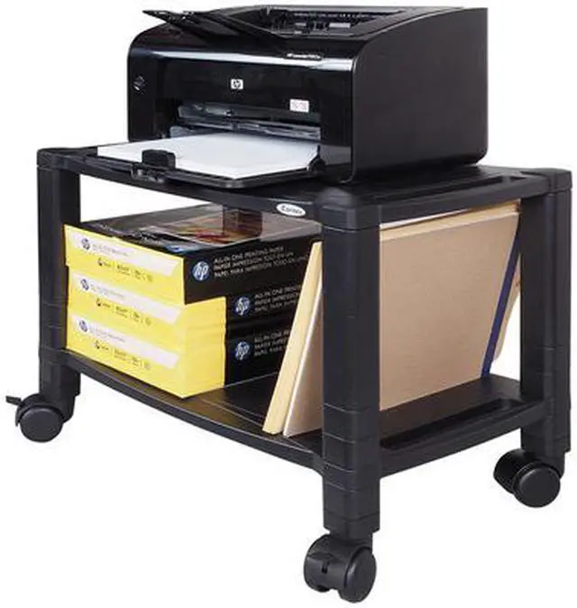 Alt view image 8 of 13 - Kantek Mobile 2-Shelf Printer/Fax Stand - 75 lb Load Capacity - Black