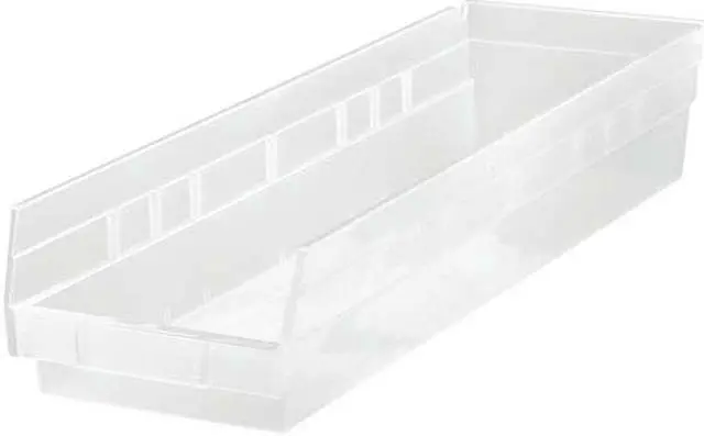 Alt view image 3 of 3 - QUANTUM STORAGE SYSTEMS QSB106CL Clear Shelf Bin, 23-5/8"L x 6-5/8"W x 4"H