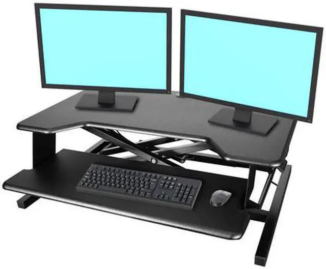 Alt view image 12 of 16 - Kantek STS900 Sit To Stand Desktop Workstation, Black