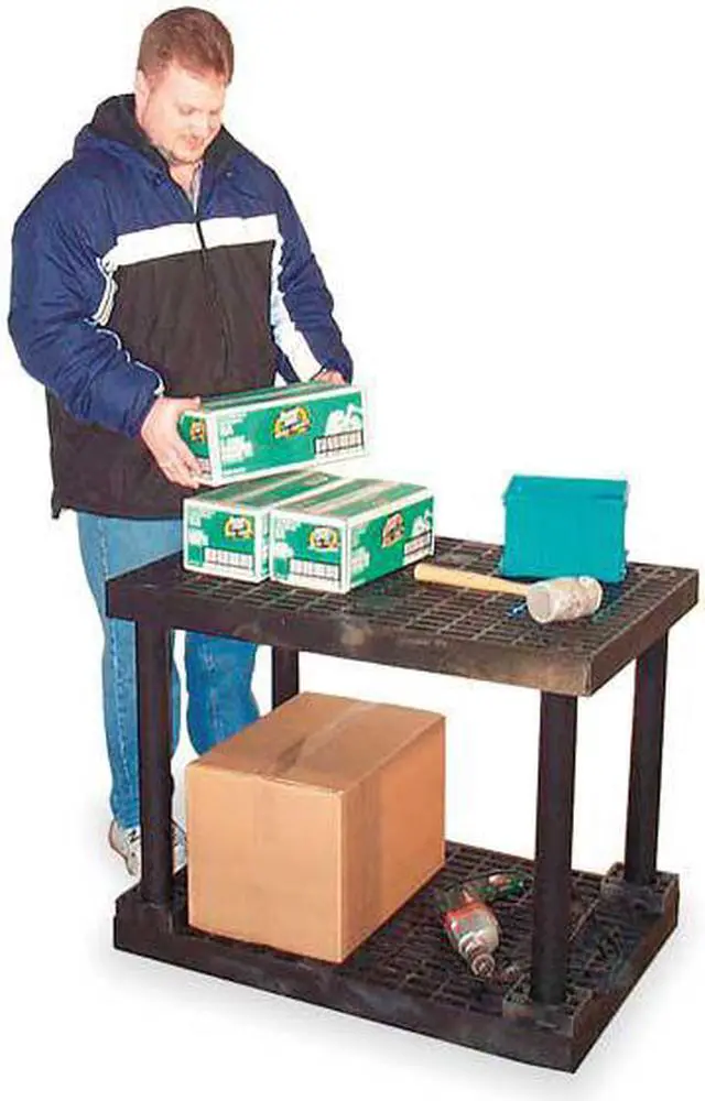Alt view image 5 of 7 - STRUCTURAL PLASTICS S3624B Freestanding Plastic Shelving, Open Style, 24 in D,