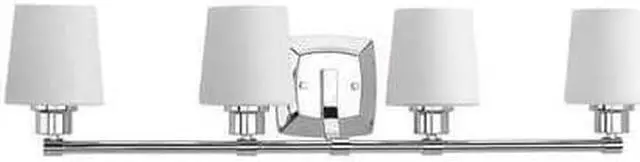 Main image of Glance Bath Vanity, 4-Light, Polished Chrome, Etched White Linen Glass, 30.5"W (P300019-015 1VQVL)