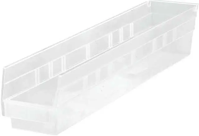 Alt view image 3 of 3 - QUANTUM STORAGE SYSTEMS QSB105CL Clear Shelf Bin, 23-5/8"L x 4-1/8"W x 4"H