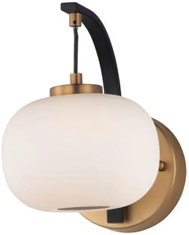 Main image of ET2 E25062-92BKGLD Soji 1-Light 6" Wide Black / Gold Wall Sconce
