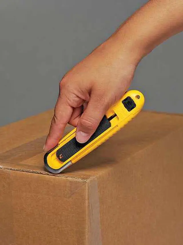 Alt view image 6 of 7 - Safety Utility Knife, 6 In., Black/Ylw