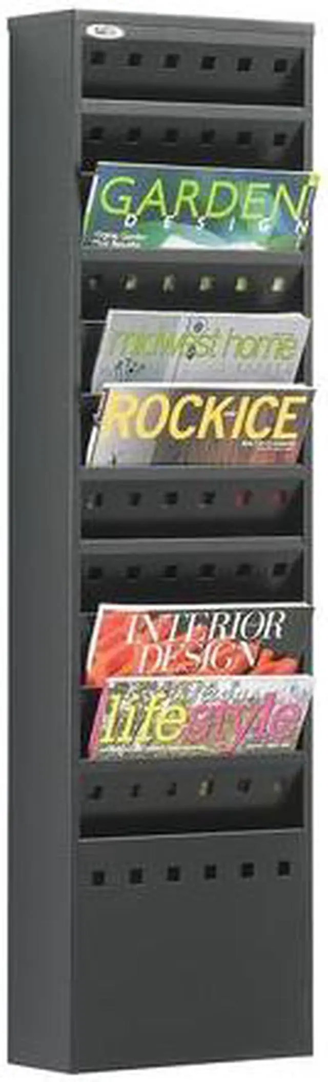 Alt view image 10 of 16 - Safco Steel Magazine Rack 11 Compartments 10w x 4d x 36-1/4h Black 4321BL