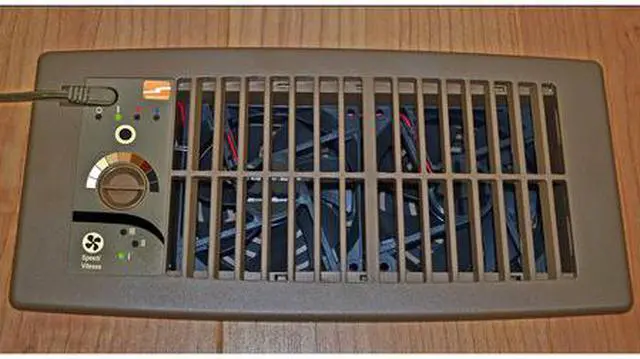 Alt view image 4 of 5 - Flush Mount Heating and Air Conditioning Booster Fan, Brown
