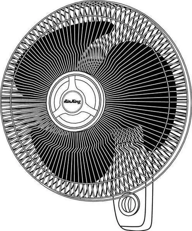 Alt view image 4 of 5 - AIR KING 9018 18" Wall Mount Fan, Oscillating, 3 Speed, 120v