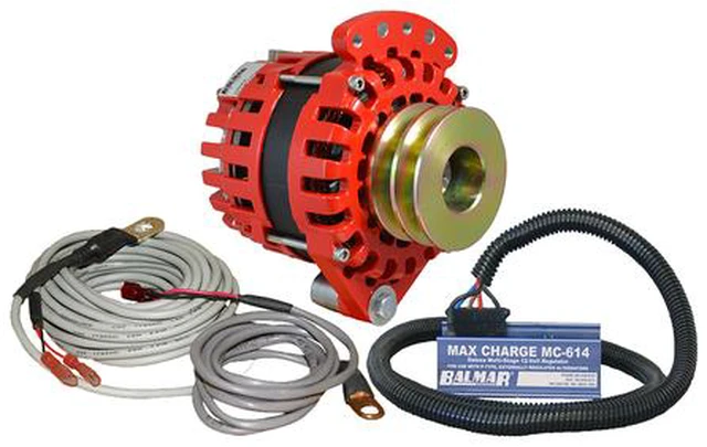 Alt view image 3 of 3 - Balmar Alternator 1-2" Single Foot Dual V Pulley Regulator & Temp Sensor - 170A Kit - 12V