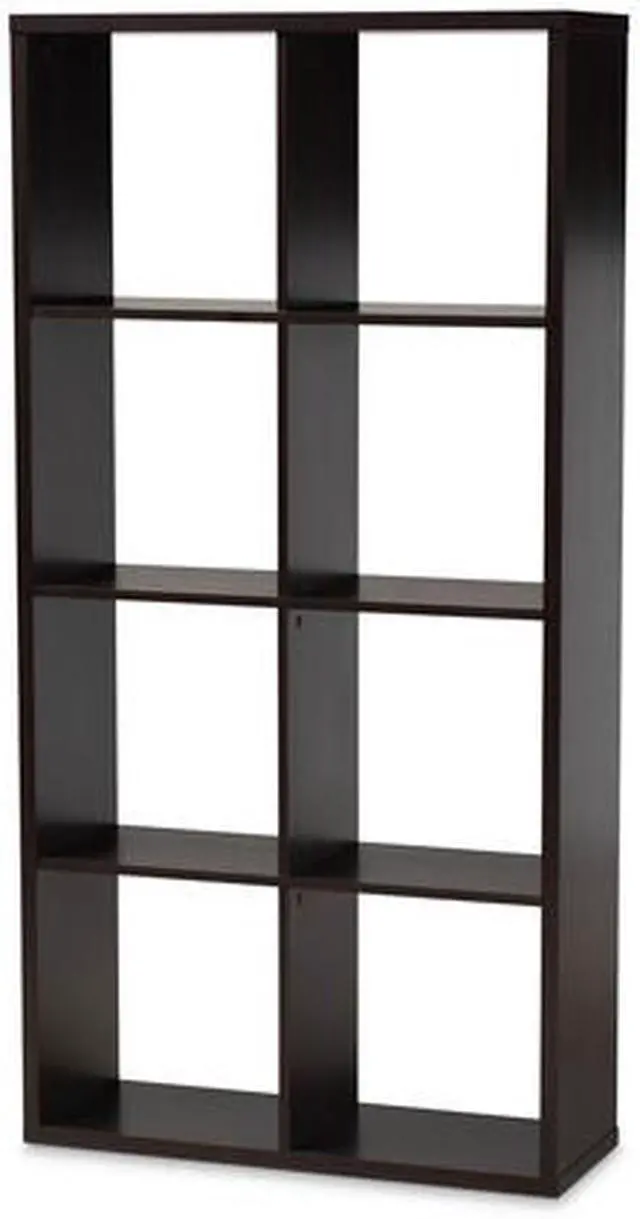 Main image of Baxton Studio Janne Modern and Contemporary Dark Brown Finished 8-Cube Multipurpose Storage Shelf