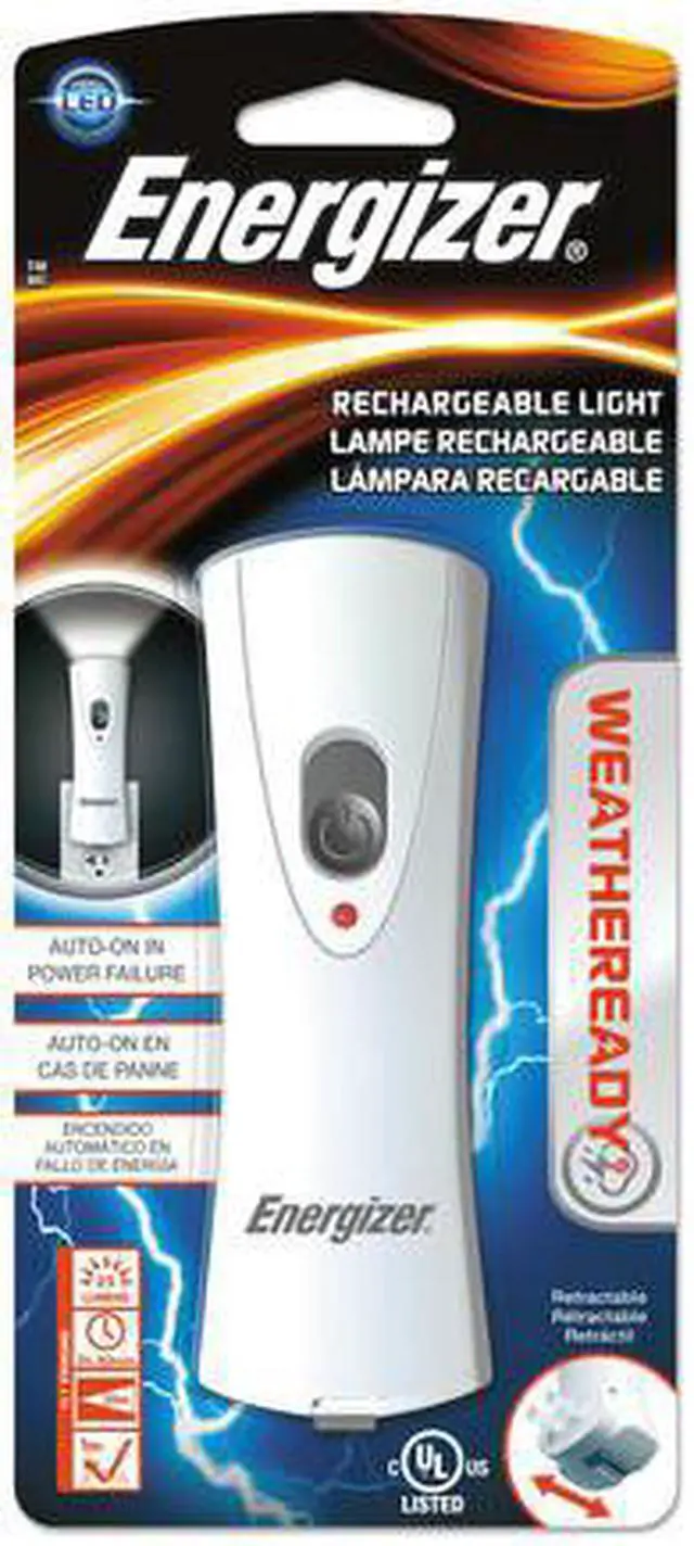 Alt view image 10 of 12 - energizer compact handheld rechargeable plugin flashlight, led 40 lumens, autoon in powerfailure