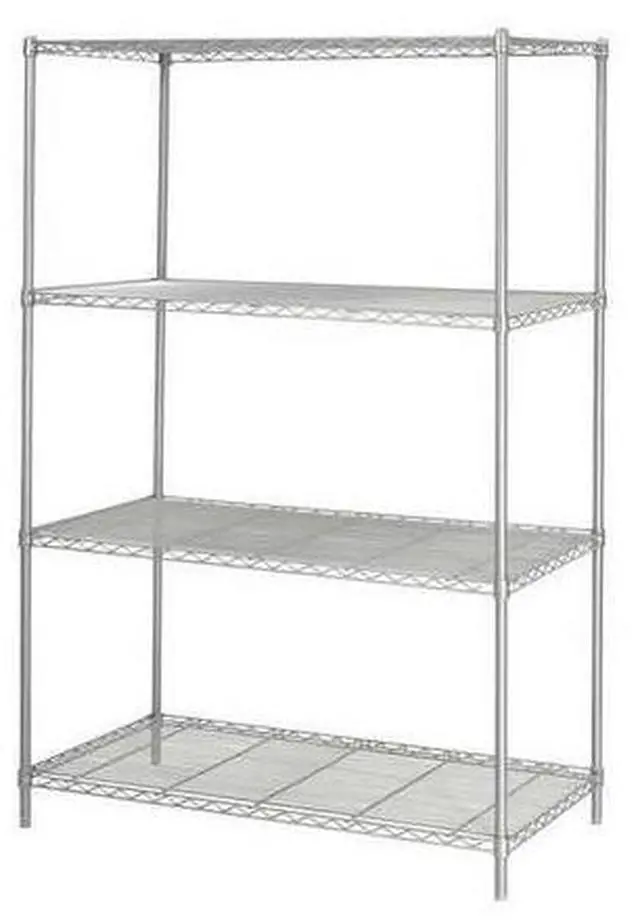 Alt view image 4 of 4 - Safco 5294GR Industrial Wire Shelving - Four-Shelf - 48w x 24d x 72h - Metallic Gray