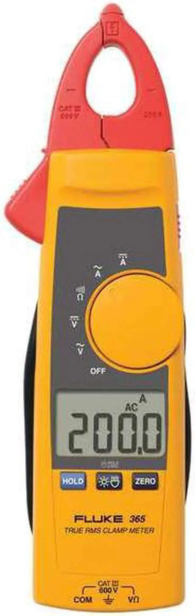 Alt view image 5 of 5 - FLUKE FLUKE-365 Digital Clamp Meter, Backlit LCD, 200 A, 0.7 in (18 mm) Jaw