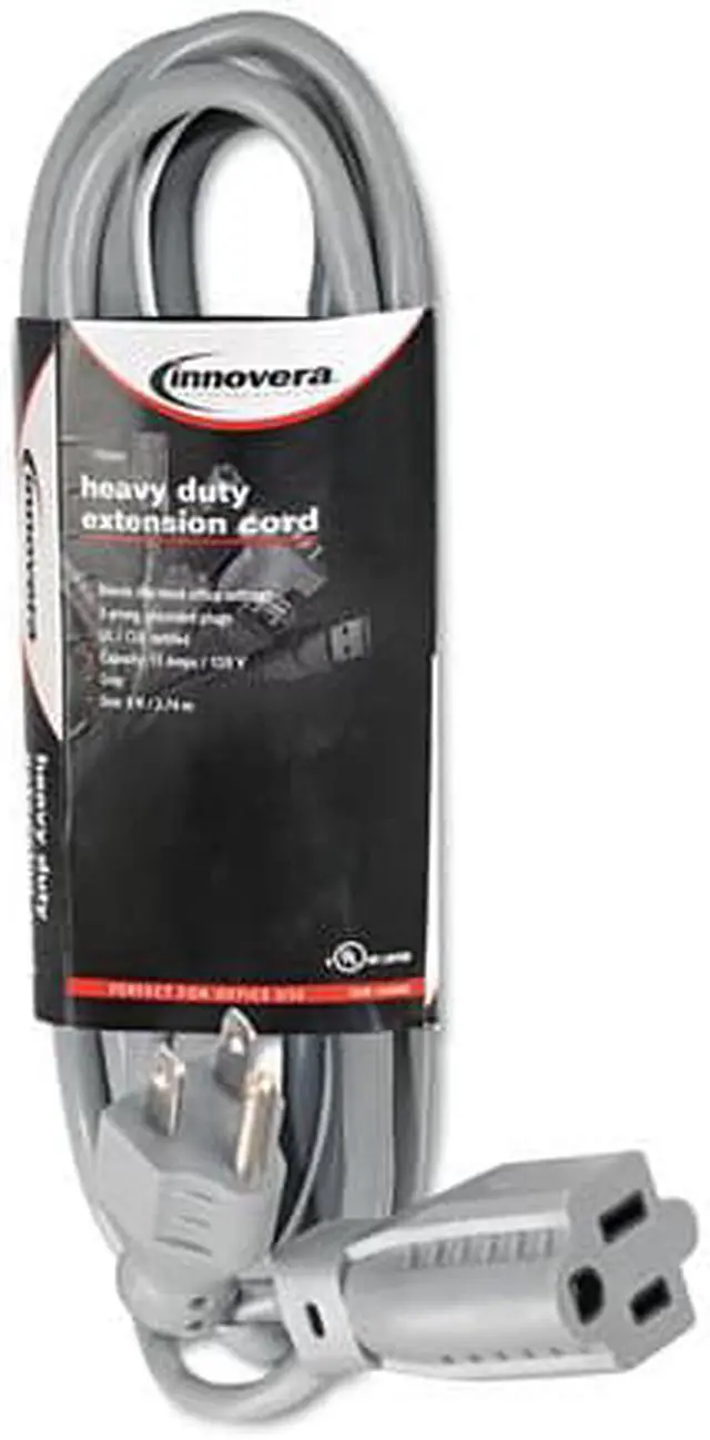Alt view image 8 of 19 - Innovera Indoor Heavy-Duty Extension Cord, 9ft, Gray 72209
