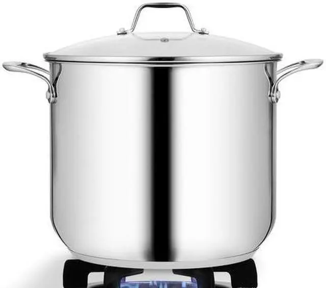Alt view image 8 of 14 - NutriChef Heavy Duty 19 Quart Stainless Steel Soup Stock Pot with Handles & Lid
