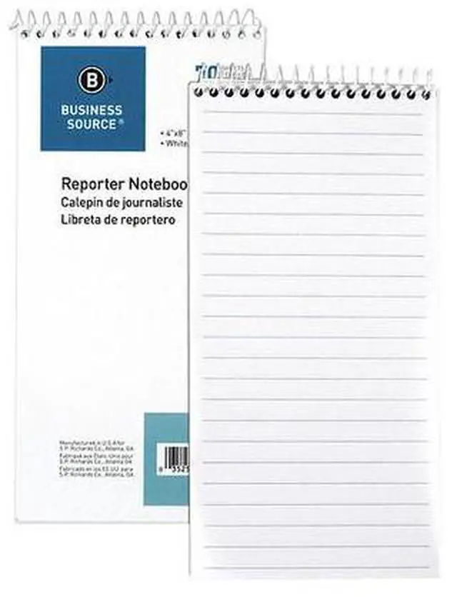 Alt view image 5 of 9 - Business Source Reporter's Pocket Notebook Ruled Spiral 4"x8" 70 Shts WE 10972