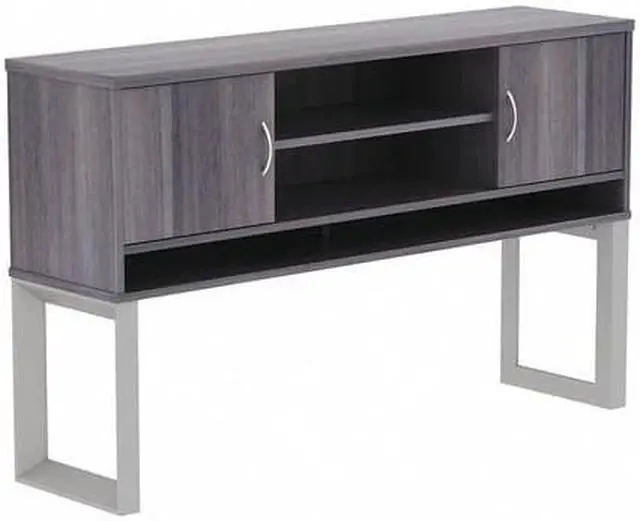 Alt view image 3 of 9 - Lorell Hutch 2-piece Frame 59"x15"x36" Weathered Charcoal 16219