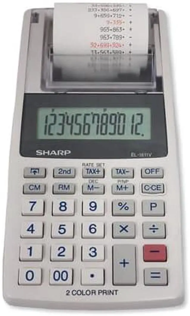 Alt view image 3 of 12 - Sharp EL-1611V Printing Calculator Black/Red Print 2 Line/Second EL1611V
