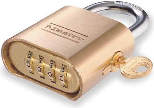 Alt view image 8 of 10 - Master Lock Combination Padlock,1 1/2in,Rectgle,Gold  176