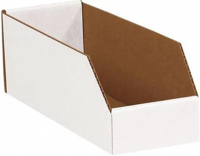 Main image of PARTNERS BRAND BINMT412 Storage Bin, White, 4-1/2 in H, 4 in W, 12 in L, 50 PK