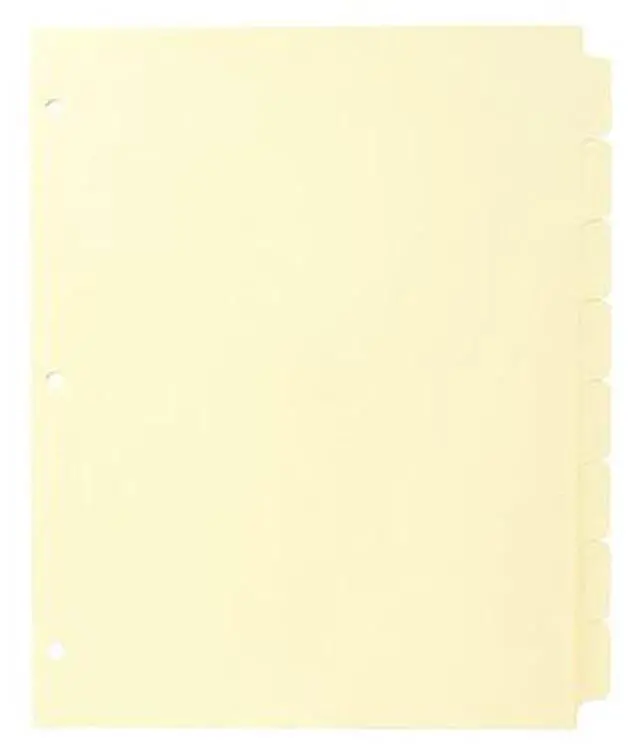 Alt view image 5 of 8 - Business Source Plain Tab Indexes 3HP 8-Tab 11"x8-1/2" 24 Sets/BX Canary 16481