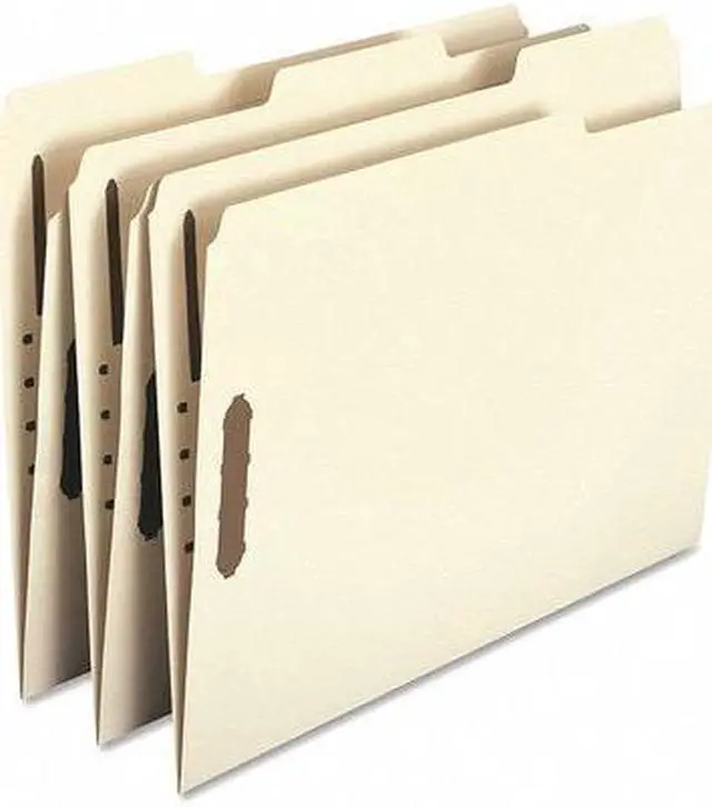 Alt view image 8 of 18 - Smead 1/3 Tab Cut Letter Recycled Fastener Folder - 8 1/2" x 11" - 2 x 2K Fastener(s) - Top Tab Location - Assorted Position Tab Position - Manila - Manila - 10% - 50 / Box