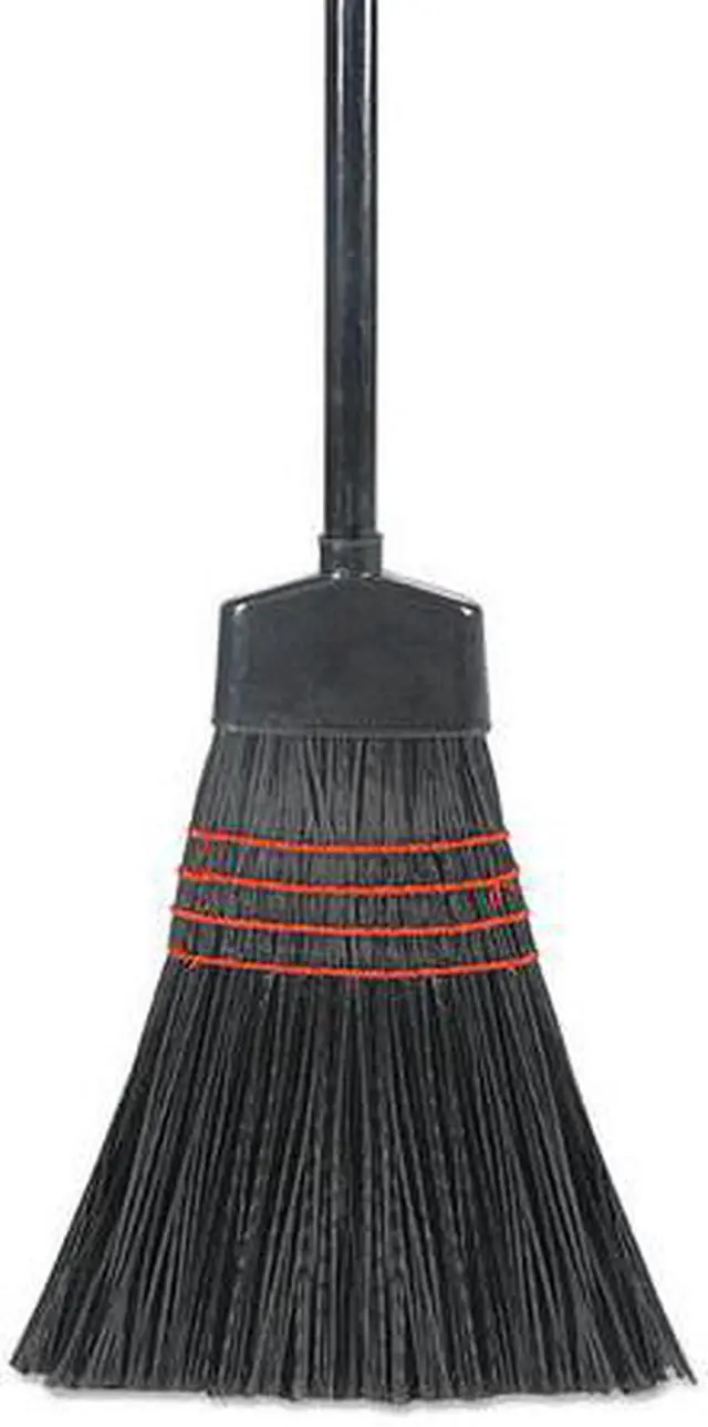 Alt view image 5 of 6 - Maid Broom, Plastic Bristles, Wood Handle, 42 Long, 1 Dozen/Carton BWK916P