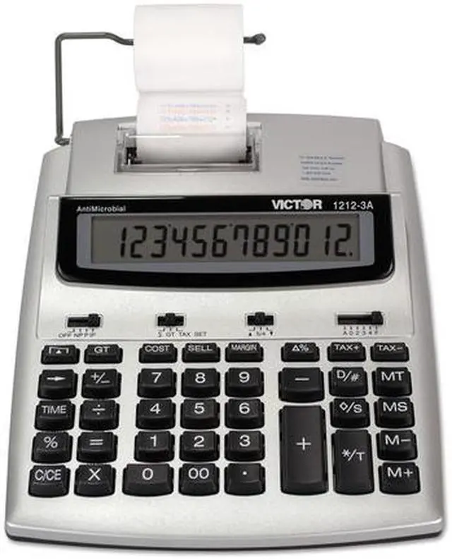 Alt view image 10 of 13 - Victor 1212-3A Antimicrobial Printing Calculator Blue/Red Print 2.7 Lines/Sec 12123A