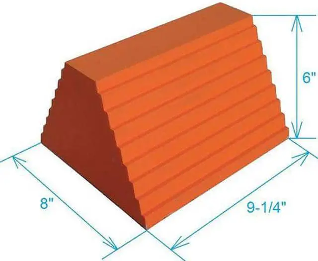 Alt view image 2 of 2 - ZORO SELECT 19P545 Wheel Chock,Urethane,W 9-1/4 In,H 6 In