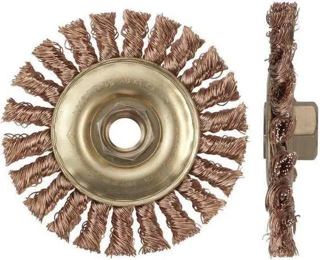 Alt view image 3 of 3 - AMPCO SAFETY TOOLS WB-40KT Knot Wire Wheel Wire Brush, Threaded Arbor