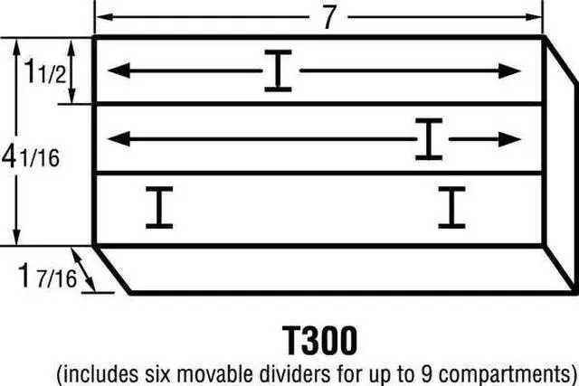 Alt view image 4 of 4 - FLAMBEAU T300 Adjustable Compartment Box with 3 to 9 compartments, Plastic, 1